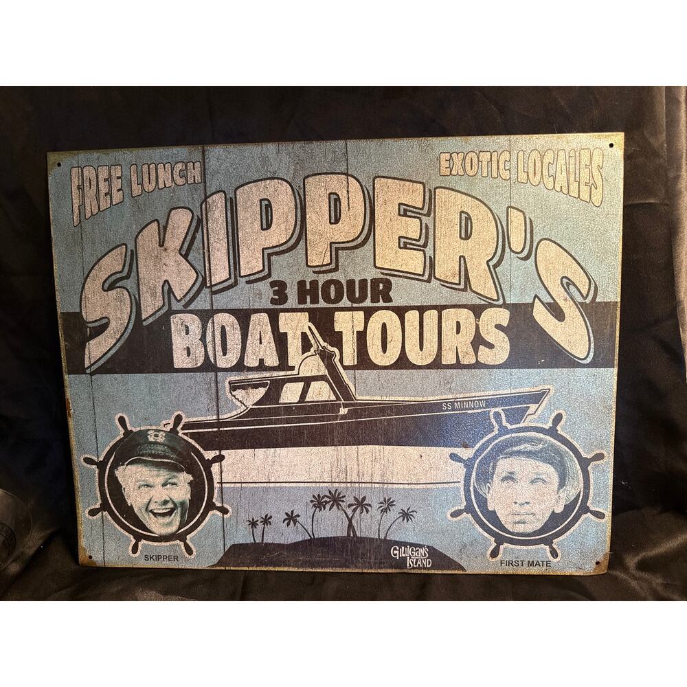 Vintage style metal sign Skipper's Boat Tours from Gilligan's Island 12” x 16”